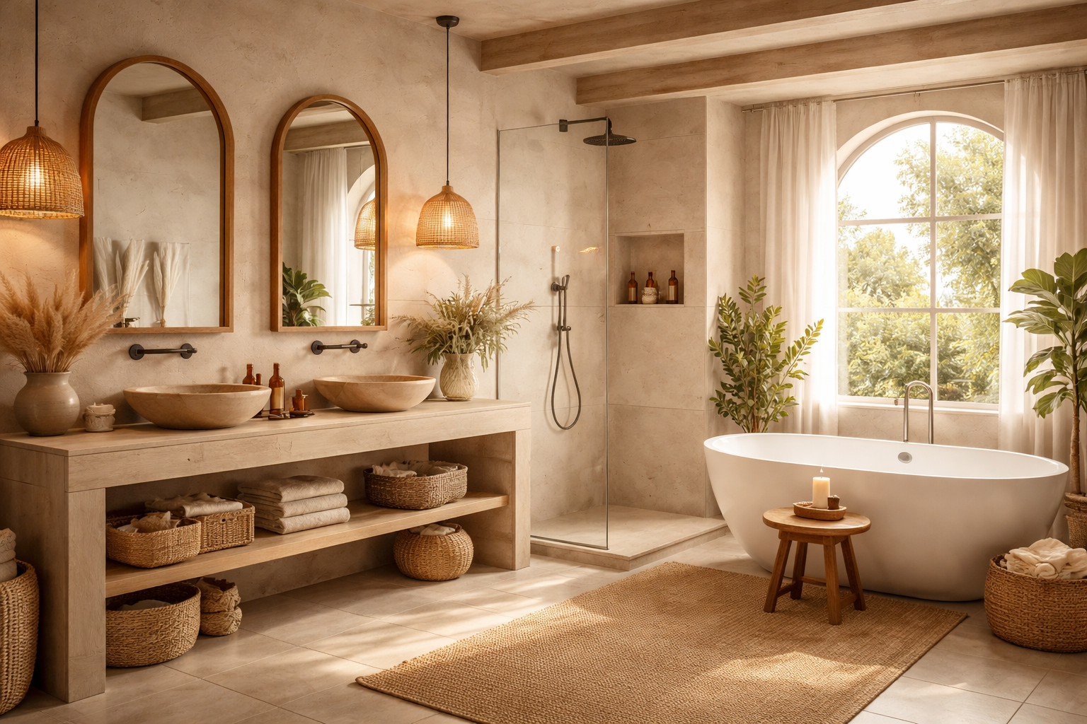 Warm and natural bathroom inspiration
